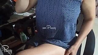 shy asian amateur bares smooth pussy for intimate touching