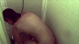 i spy on brunette flower girl showering naked