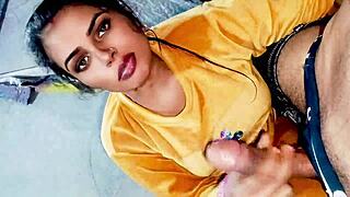 Indian bhabhi swallows massive cumshot after brutal face fuck