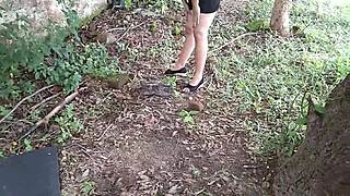 hey check indian stepmom fingering oiled pussy with bottle in jungle