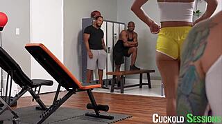 Blonde Cuckold Watches Two Monster Cocks Pound Her Pussy