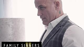 stepdaughter catches stepdad stroking blows him sloppy!