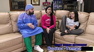 dr tampa fingers alix avery's shaved pussy in first gyno exam pov humiliation closeup