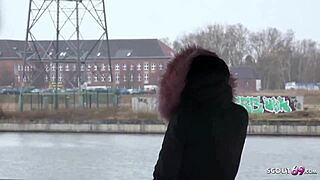 german scout picks up teen from berlin street for rough outdoor monster cock fuck