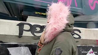 german scout picks up teen from berlin street for rough outdoor monster cock fuck