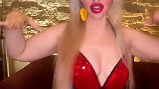 Goddess belly dancer with glasses fucks real doll