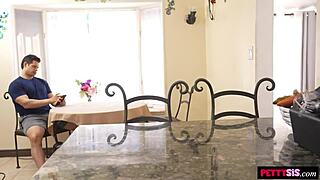 hey check out this naughty stepsis sucking stepbro's huge cock