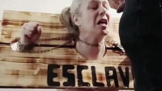 bound french slave chokes on cock then takes doggystyle cumshot! wanna join?