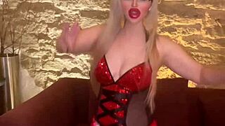 Goddess belly dancer with glasses fucks real doll