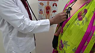 doctor gets close with busty patient in hospital clinic