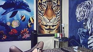 i'm filming backstage... pounding her shaved pussy missionary then doggystyle with glasses on