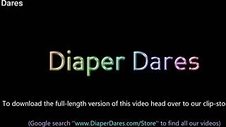 tammy pink and chloe knickx dare each other dancing in diapers outdoors public lap dance fun