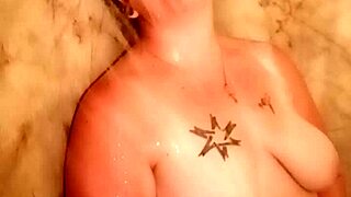 horny wife steps into steamy shower for intense solo masturbation bathing session