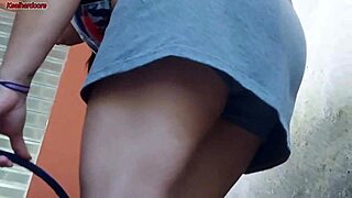 Bossy little maid sneaks my monster cock into her tight pussy around the house