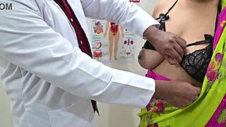 doctor gets close with busty patient in hospital clinic