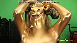 busty teen in tight spandex catsuit takes old man's huge cock deep in her ass with cumshot finish