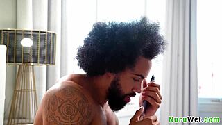 Lacey Jayne and James Angel's big tits juicy ass nuru massage gets super wet 😍🍑💦