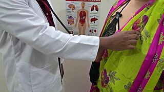 doctor gets close with busty patient in hospital clinic