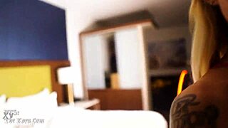 Reunited couple shares hotel room rendezvous moment together