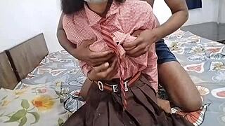 Indian Schoolgirl Sneaks Bedroom Quickie Bent Over Big Cock After Class