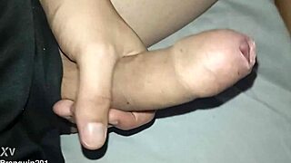 pretty mature flashes banana closeup during christmas workout