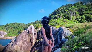 can you handle this biker goth brunette going wild with anal and sloppy deepthroat on the beach?