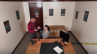 principal blackmails hot russian teacher caught masturbating in classroom?