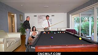Kinky Office Milf Handles Two Businessmen in Bent-Over Threesome with Muff Diving and Riding