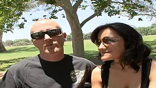 Brunette mom's deepthroat ends in massive facial cumshot explosion