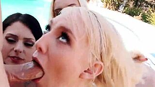 In the fake taxi this blonde teen gets anal pounded near the summer pool.