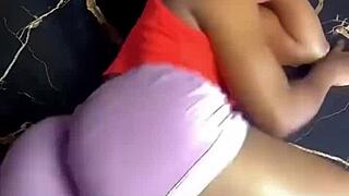 grabbing hot african black pussy up close