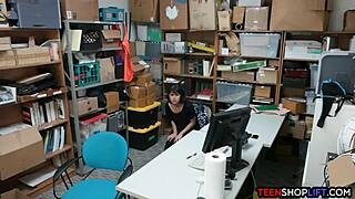 Petite Latina Teen Shoplifter Sucks Off Guard Reluctantly