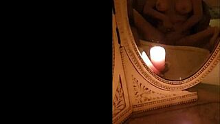 MILF Fingers Herself in Antique Mirror POV