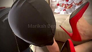 mistress marikah bentley walks her humiliated pet around the house