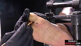 bound black slave takes foot domination control