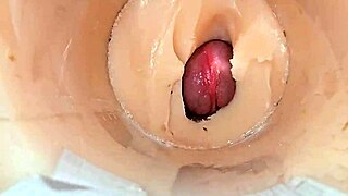 Tight pussy camera catches huge cum explosion inside!