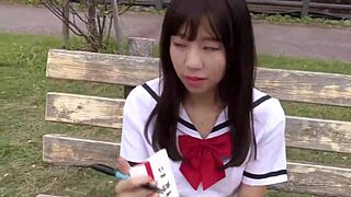 mai hino's cute japanese tits bounce in softcore jav tease