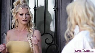 Neighbor Catches Stepmom Devouring Stepdaughter's Pussy