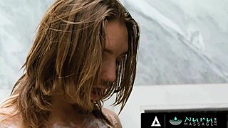 Busty MILF Elizabeth Skylar Rides Step-Son's Cock During Nuru Massage Fuck!