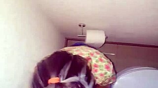 skinny latina college party girl gets fucked hard in house bathroom toilet