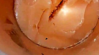 Tight pussy camera catches huge cum explosion inside!