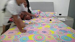 Chubby Colombian Lesbian Licks Fat Friend's Pussy After Netflix