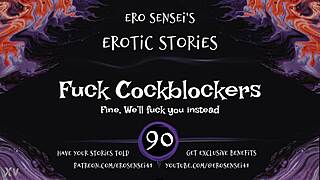 women conquer cockblockers with intense erotic masturbation audio