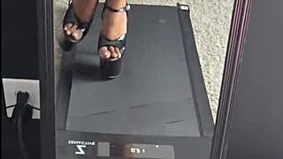 Modeling my new Pleaser heels in sexy teaser strip