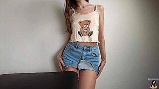 skinny teen rubs table to juicy wet pussy orgasm