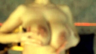 my stepsister's big milky tits bounce during wild toy play!