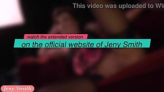 Jeny Smith fingers nylon stockings in red corset tease photoshoot!