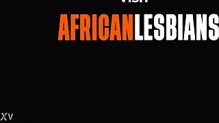 amateur african ebony lesbians toy each other's wet pussies in teasing bathroom play