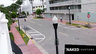 Light skin ebony bunny drops phat ass on stiff cock outdoors wet