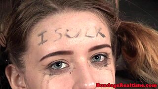 Bound Submissive Endures Garage Ring Gag Humiliation